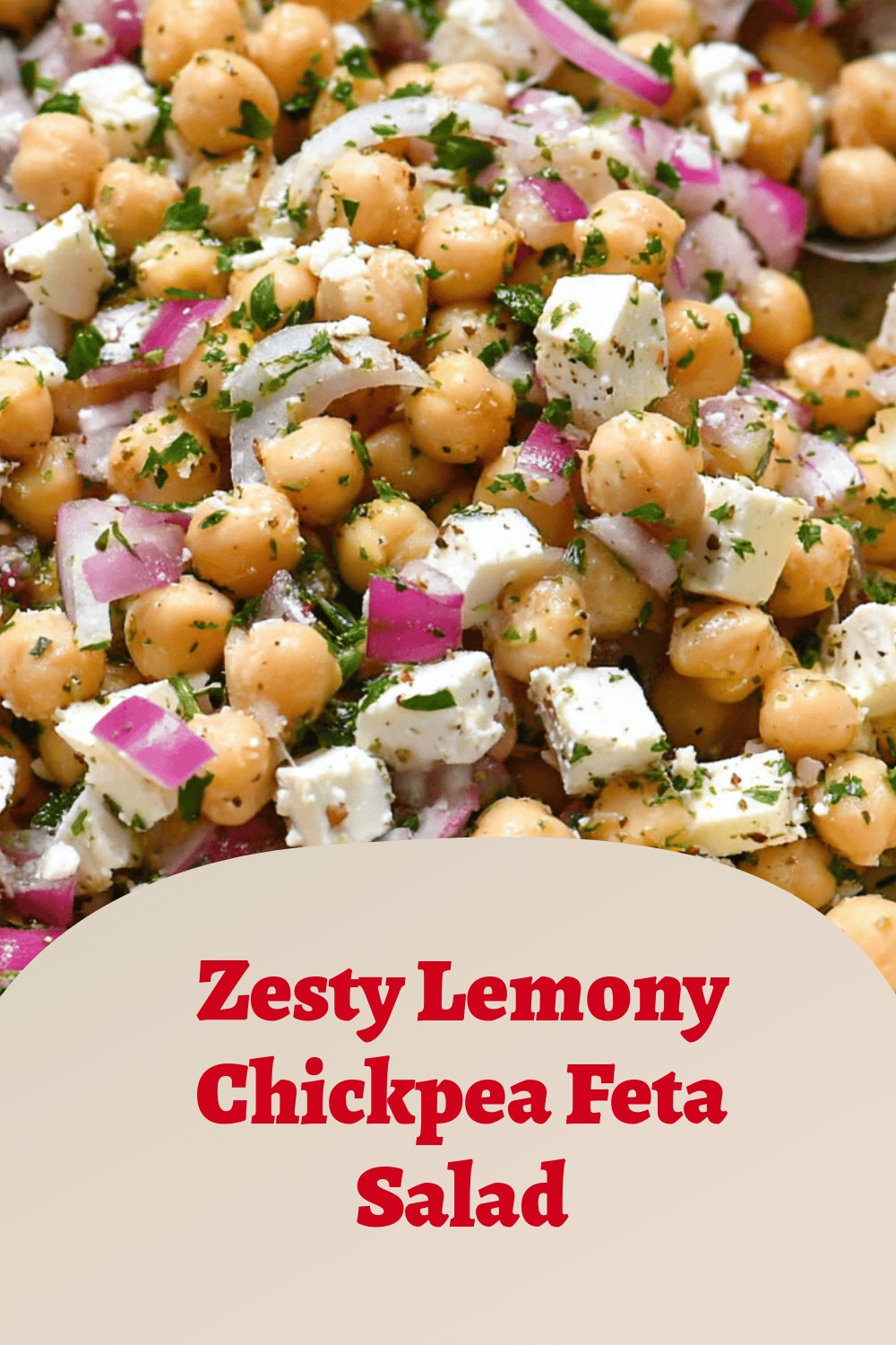 Zesty Lemony Chickpea Feta Salad