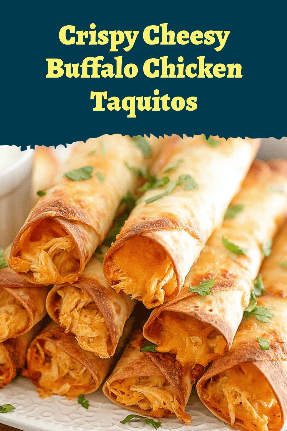 Crispy Cheesy Buffalo Chicken Taquitos