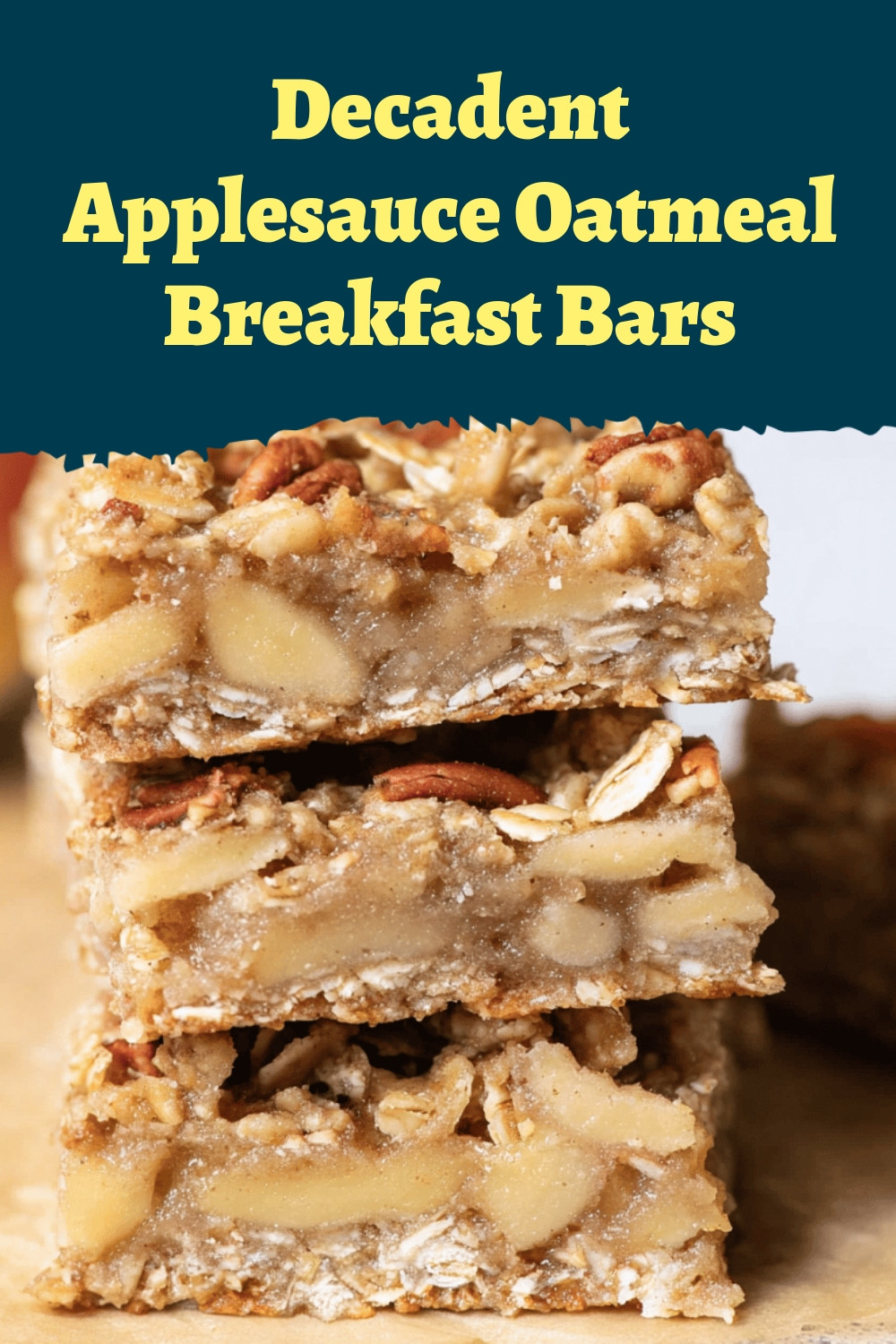 Decadent Applesauce Oatmeal Breakfast Bars