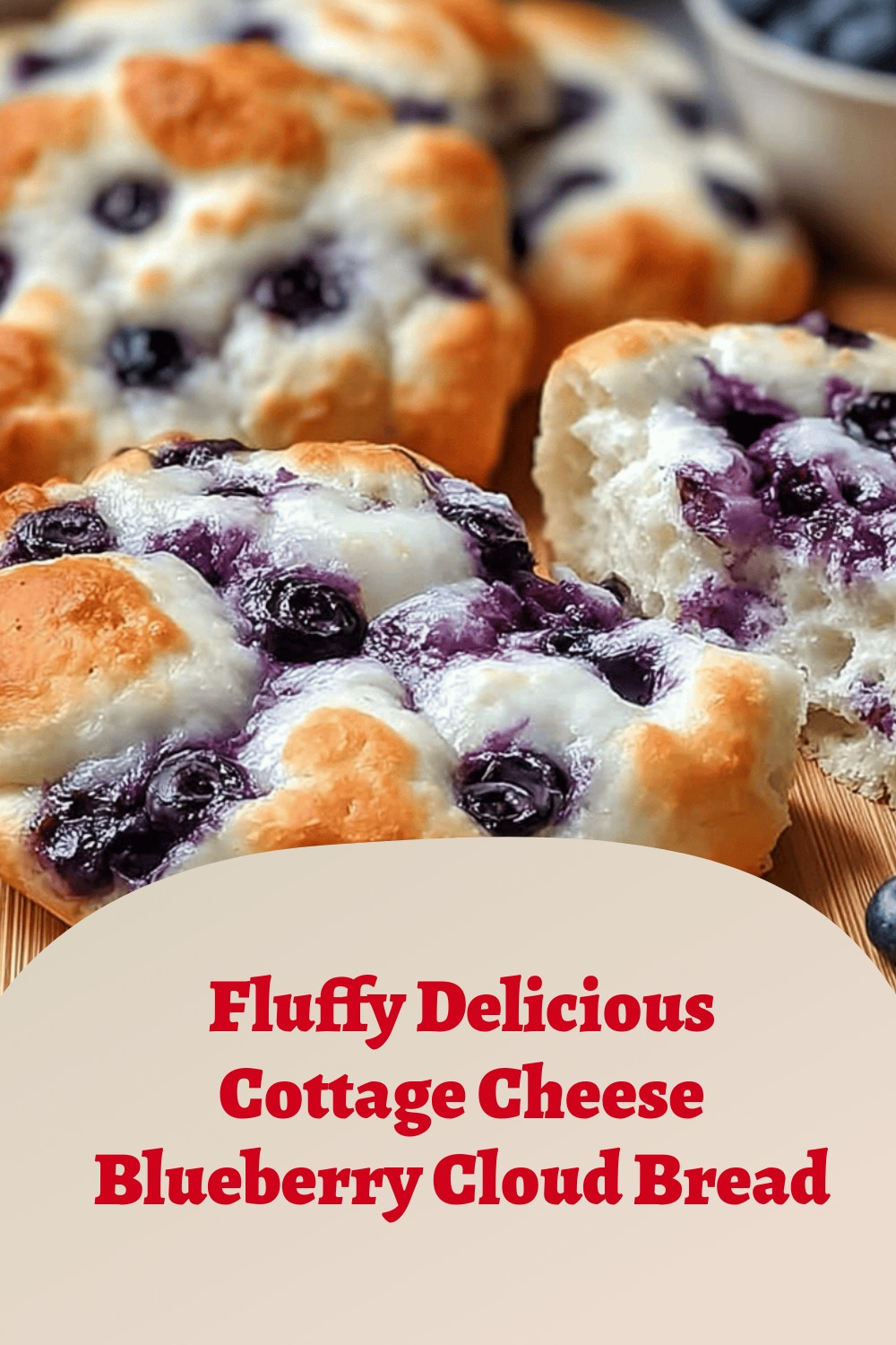 Fluffy Delicious Cottage Cheese Blueberry Cloud Bread