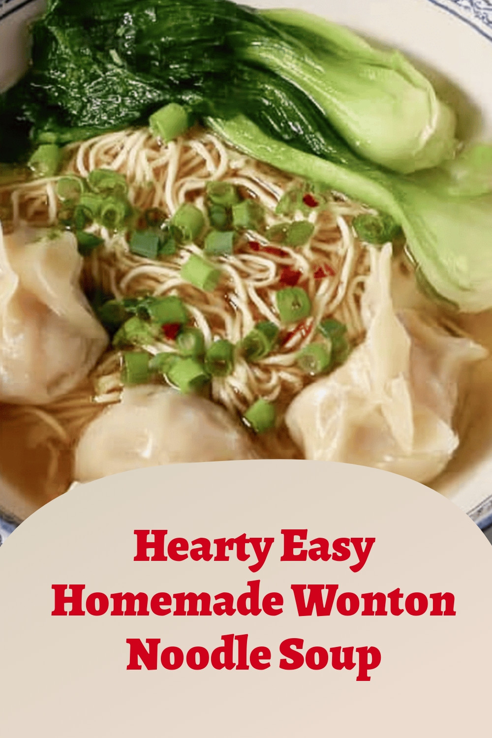 Hearty Easy Homemade Wonton Noodle Soup