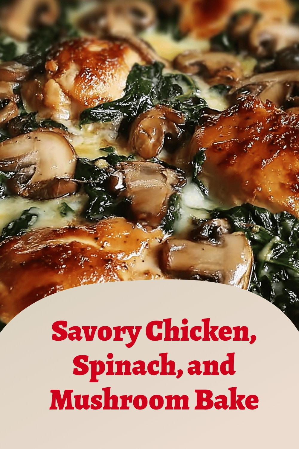 Savory Chicken, Spinach, and Mushroom Bake